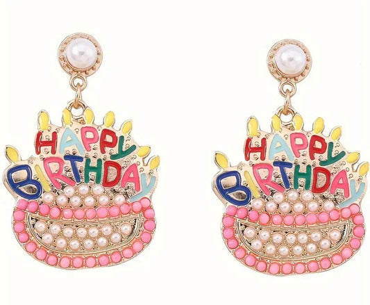 Pearl Birthday Cake earrings