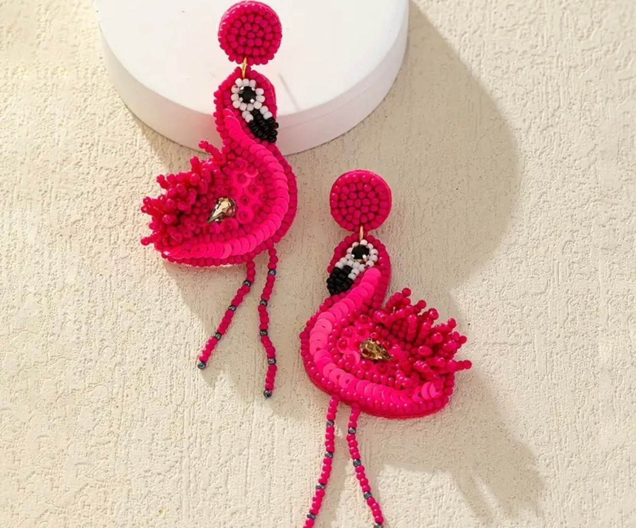 Hot Pink Flamingos earrings