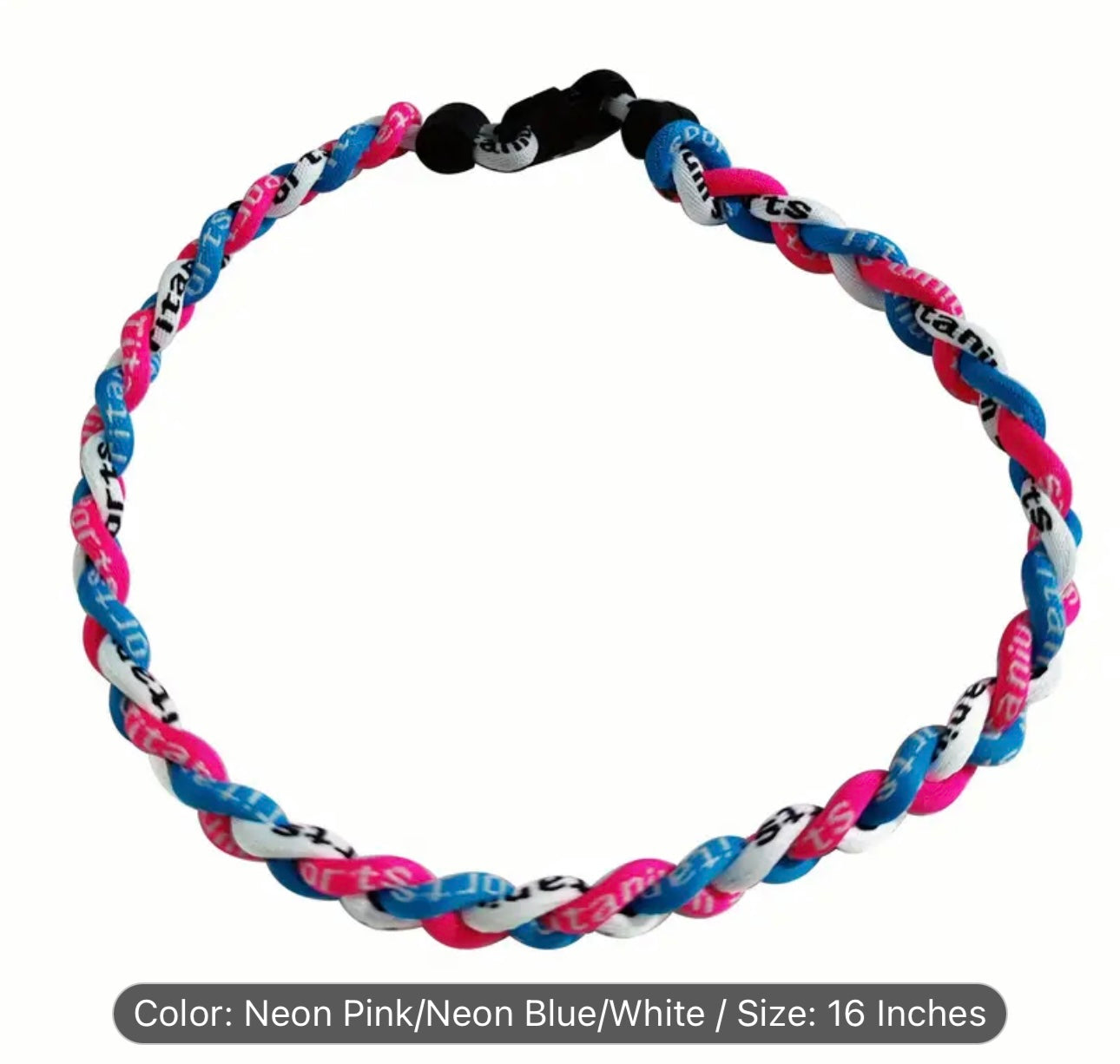 Baseball Necklace - pink blue and white