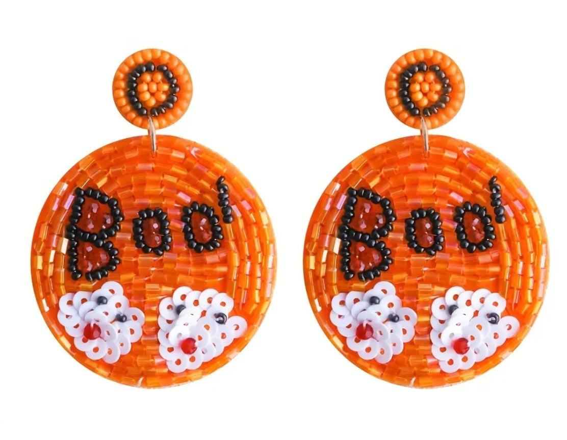 Sequin Boo earrings