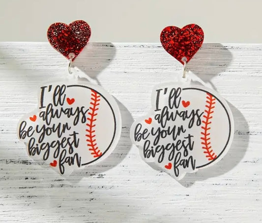 Biggest Fan Baseball earrings