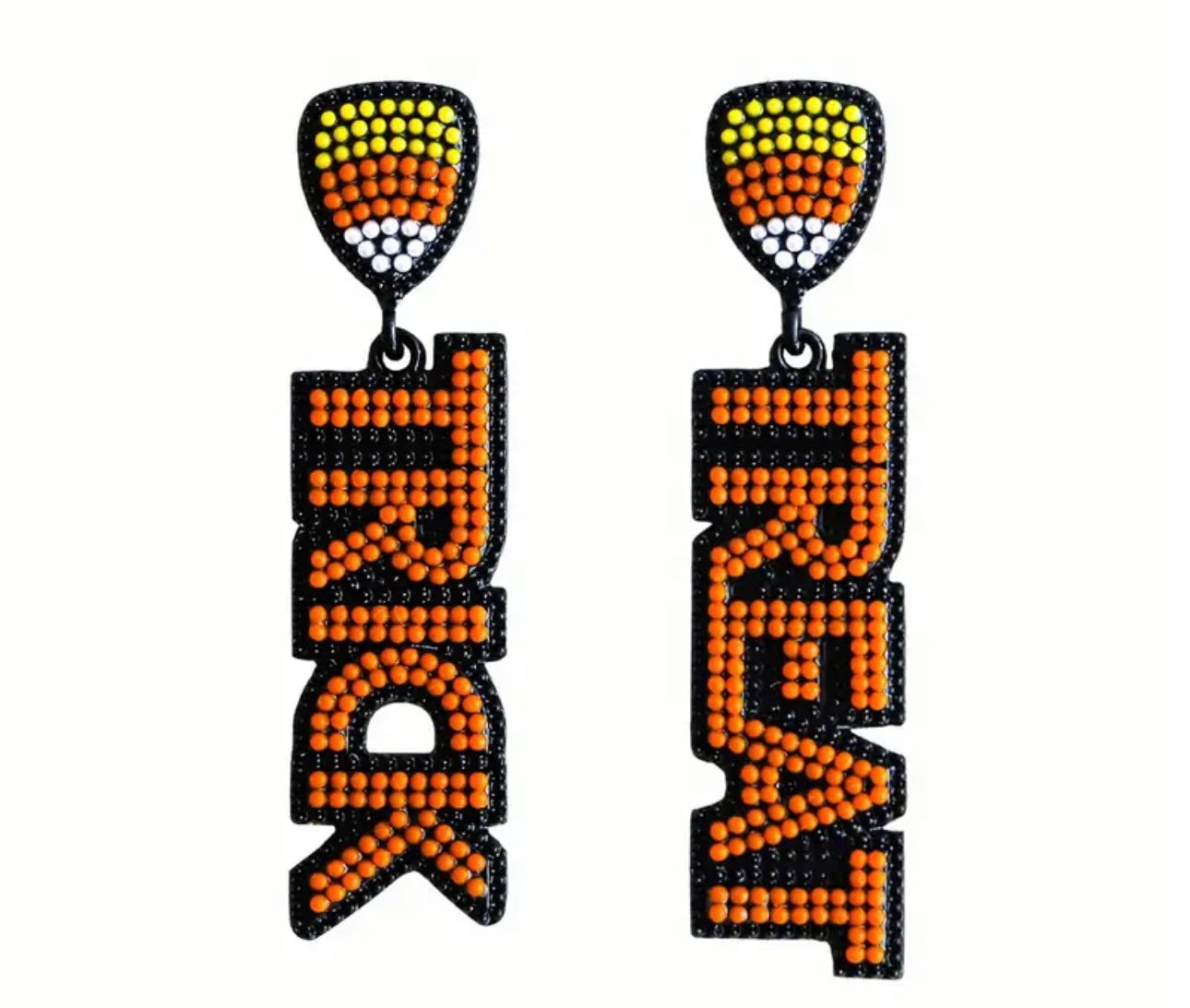 Candy Corn Trick or Treat earrings