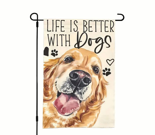 Better With Dogs garden flag