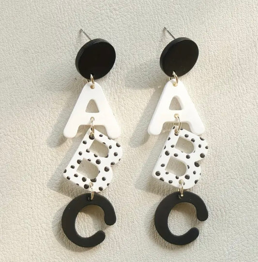 Neutral ABCs earrings