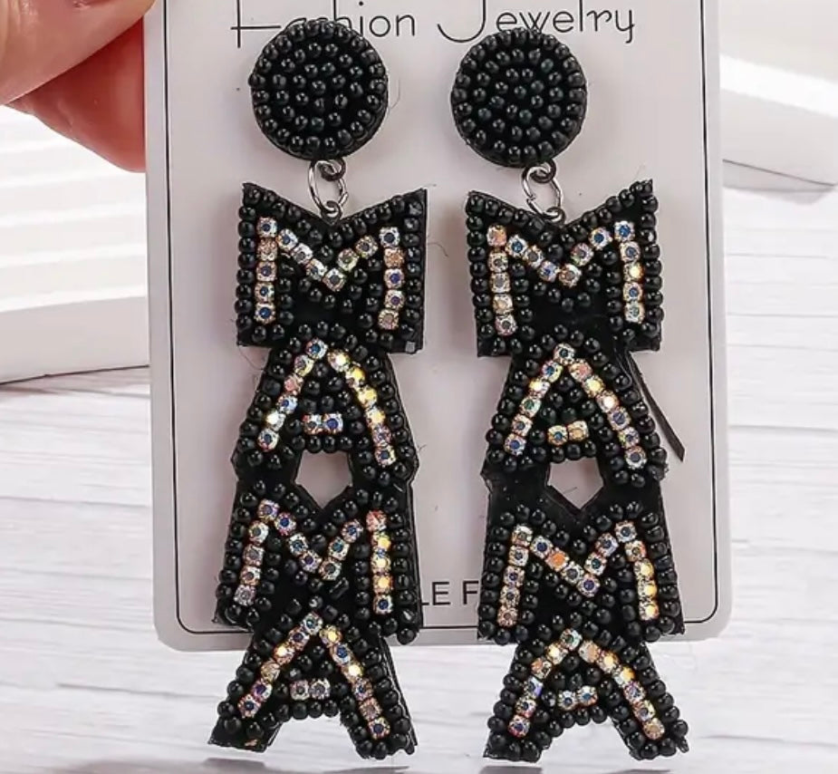 Black Bling Mama earrings