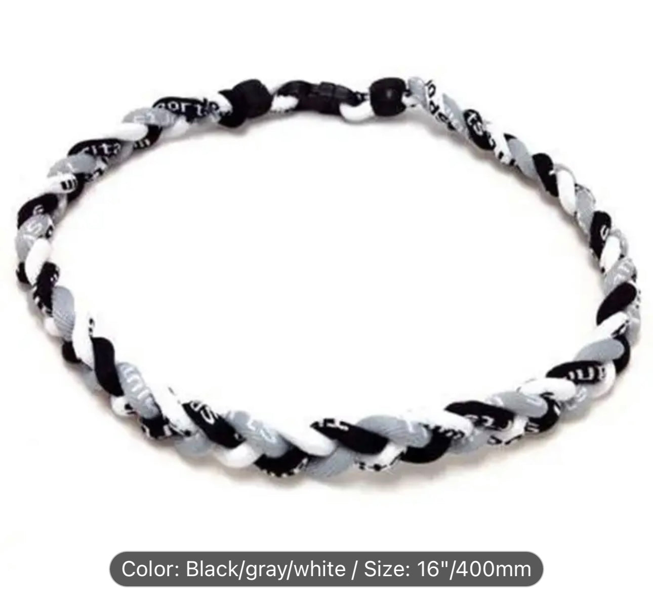 Baseball Necklace - black white and gray