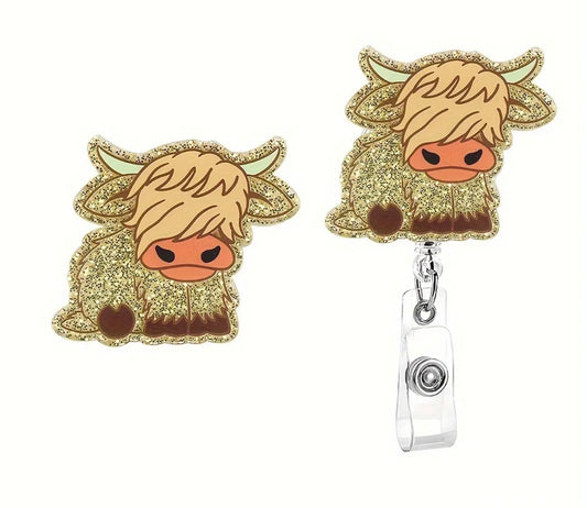 Mini Cow Badge Reel