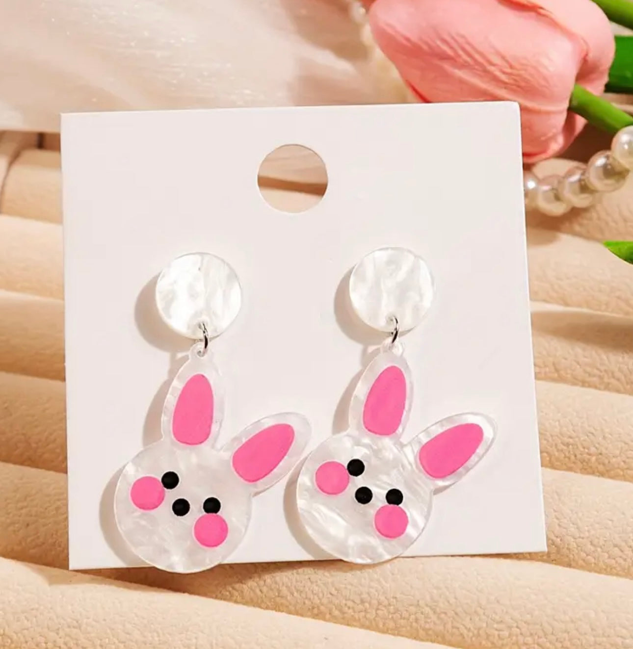 Pearl Bunny Dangle Earrings