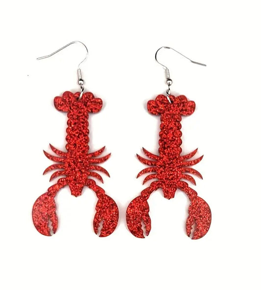 Glitter Lobster Earrings