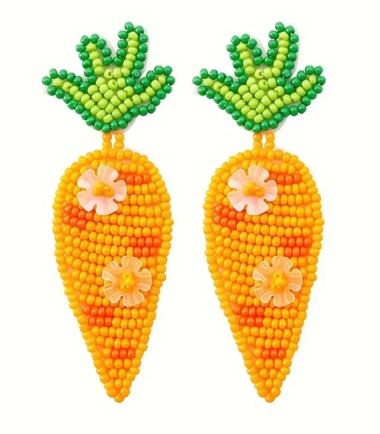 Beaded Carrot Earrings