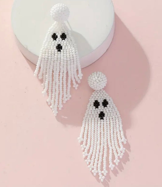 Beaded Ghost Earrings