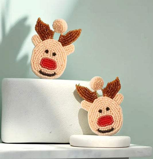 Beaded Reindeer Earrings
