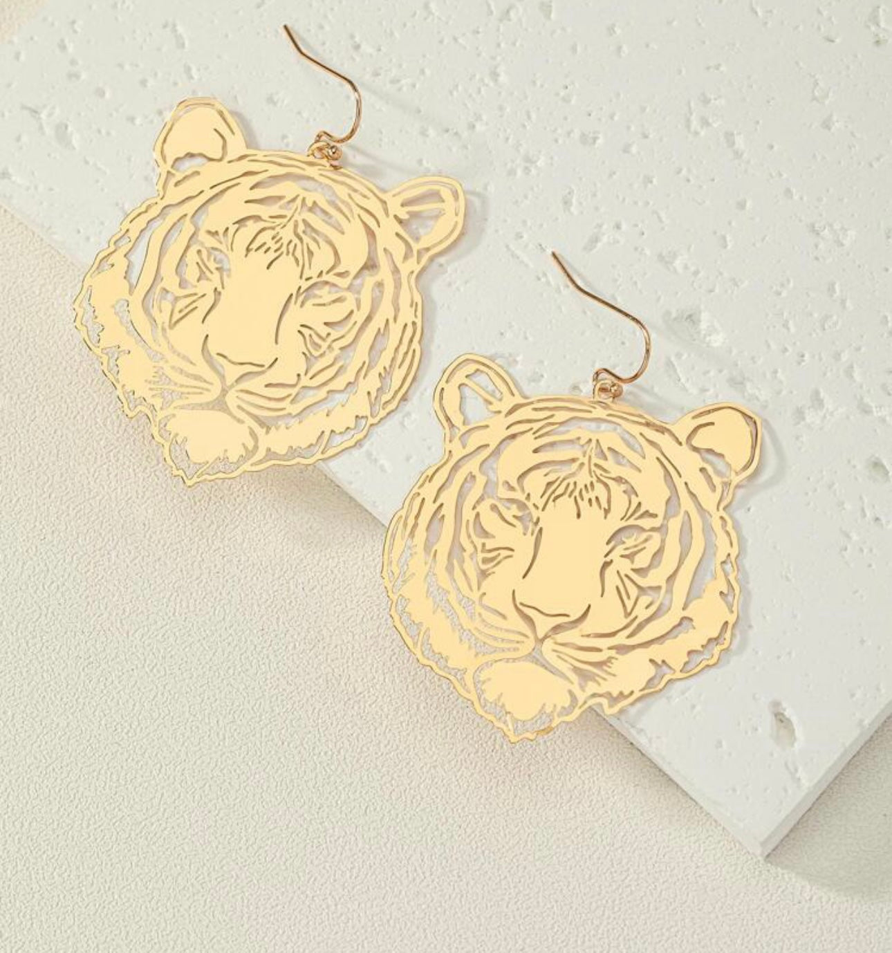 Gold Tiger Earrings