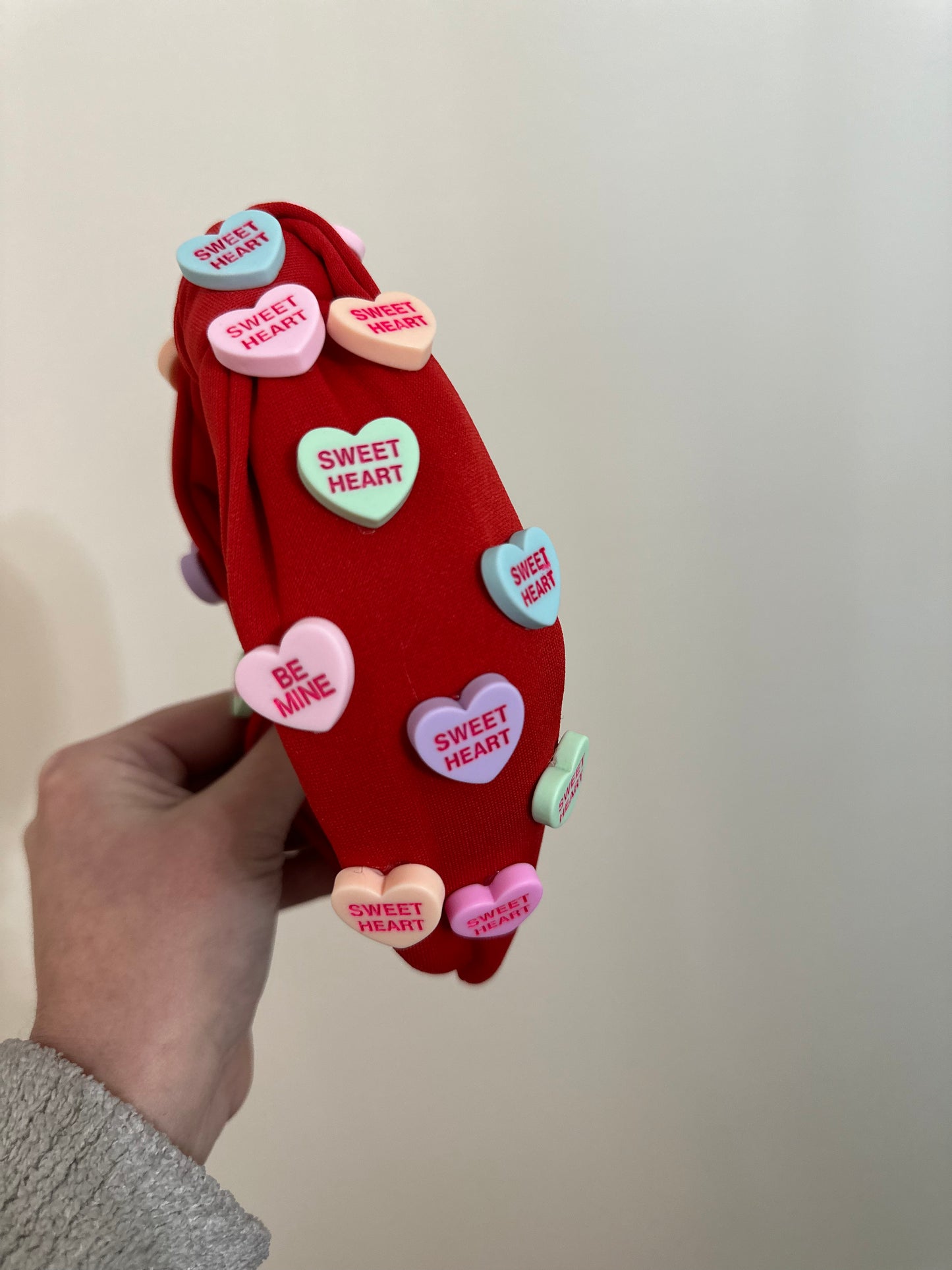 Red Conversation Hearts Headband