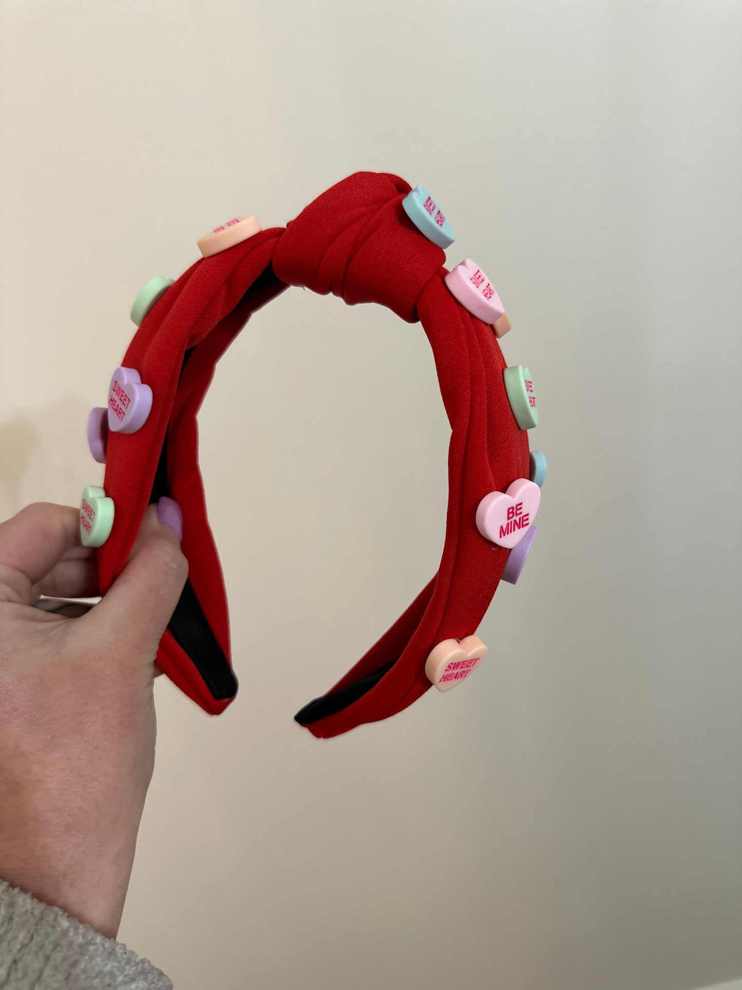 Red Conversation Hearts Headband