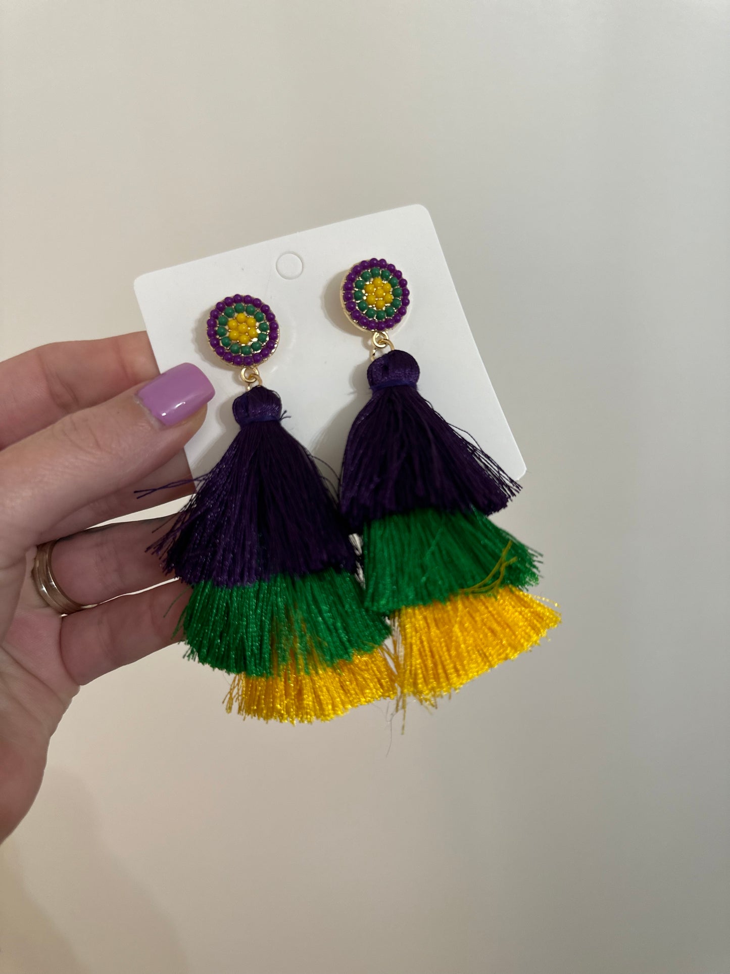 Mardi Gras Tassle Earrings