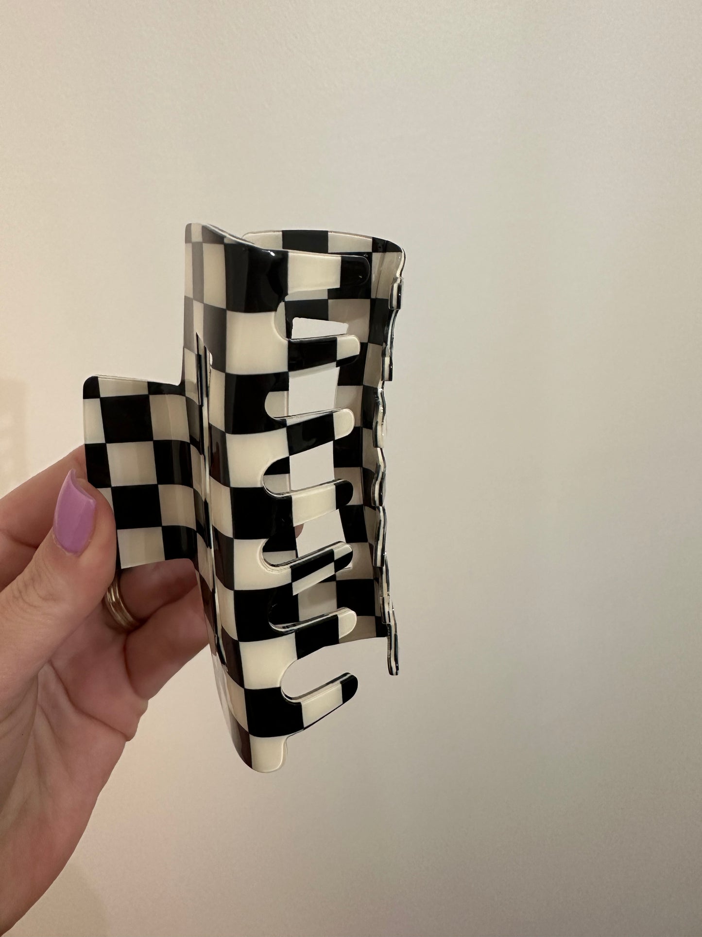 Large Checkerboard Claw Clip